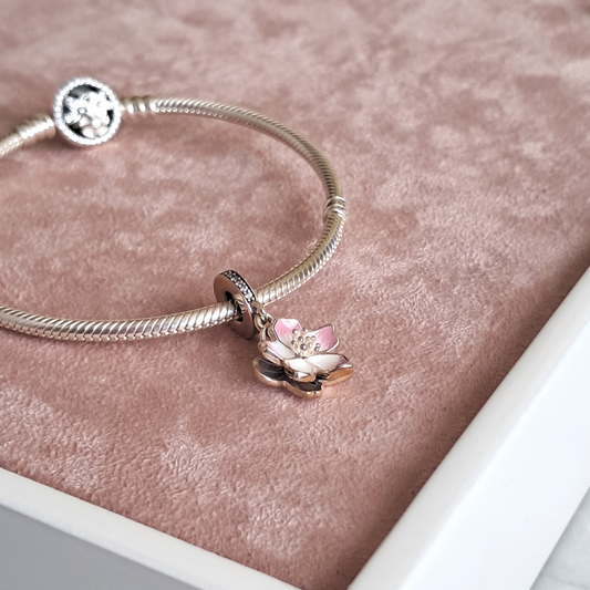 Pulsera con Cierre de Flores para Charms en Plata 925