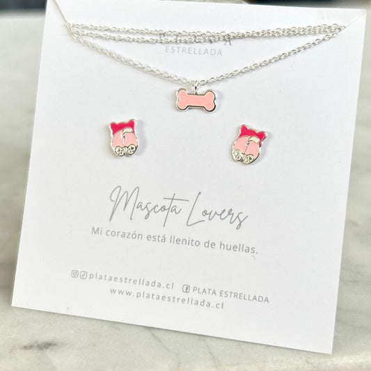 Conjunto Dog Lover de Plata 925