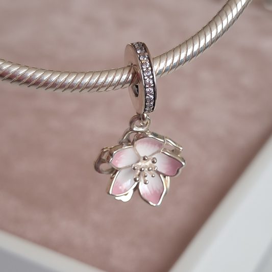 Charm Colgante Flor Rosada