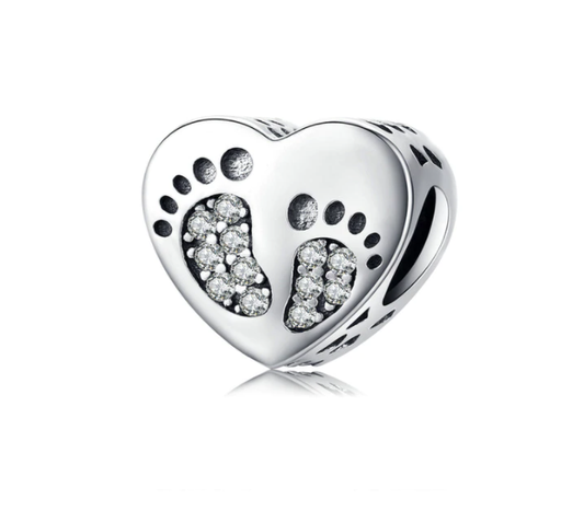 Charm Corazón Huellas