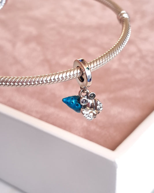 Charm Colgante Caracol Azul de Mar