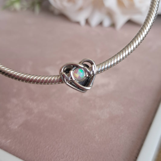 Charm Corazón Mamá en Plata 925 – Amor Infinito