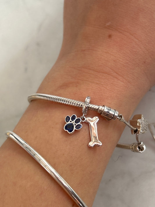 Charm Huella Mascota Azul