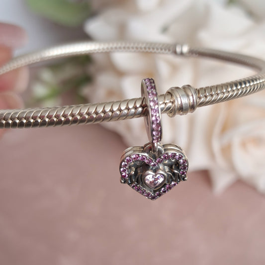 Charm Corazón Mamá de Plata 925 – Amor de Madre Infinito